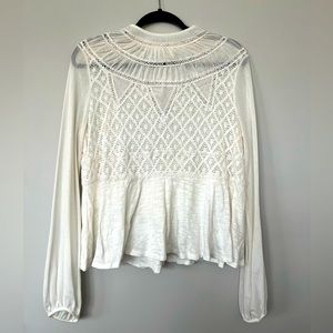 FREE PEOPLE size M white Flowy breezy top